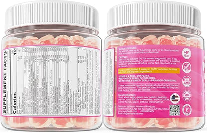 Prenatal Multivitamin Gummy for Women w/Methylfolate 1mg, Iron Choline Omega-3(DHA+EPA), Prenatal Vitamins for Women Gummies, Postnatal Vitamins | Before,During & After Pregnancy, Sugar Free,120Cts