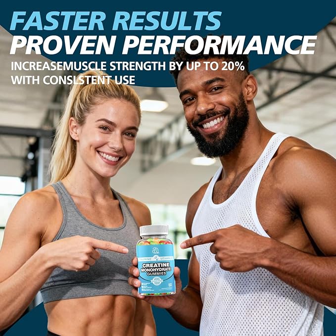 Creatine Gummies for Women & Men - Creatine Monohydrate Gummies Tasty Chewable Supplement, Muscle Support & Energy Boost (2 Pack)