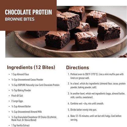 Isopure Low Carb 100% Pure Whey Isolate Protein Powder, Lactose Free, Gluten Free, With Vitamins, Dark Chocolate, 25g Protein Per Serving, 1 Lb, 14 Servings (Packaging May Vary)