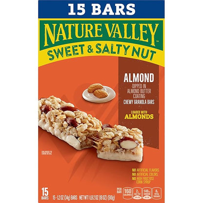 Nature Valley Sweet and Salty Nut Granola Bars, Almond, 15 Bars, 18 oz