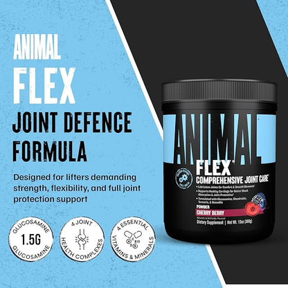 Animal Flex Powder - Joint Support Supplement for Pain Relief, Repair and Restore Muscles with Turmeric, Glucosamine, Chondroitin, MSM, Collagen and Boswellia, Great Tasting Cherry Flavor, 30 Scoops