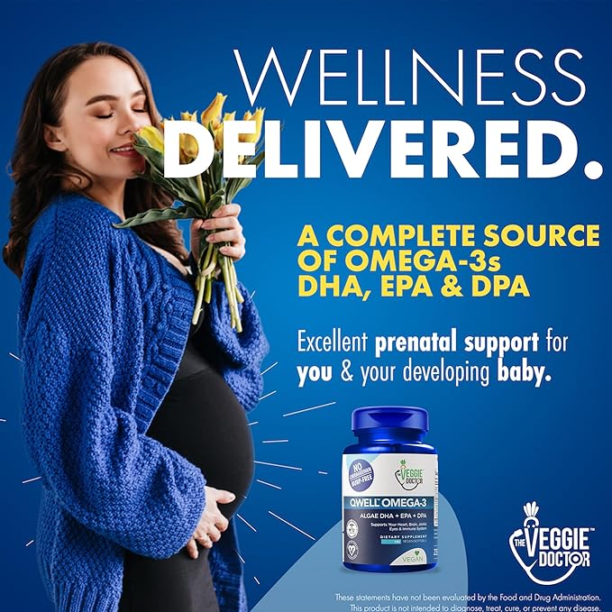 Vegan Omega 3 Supplement – Algae Omega 3 with DHA EPA DPA – Vegan Capsules from Algal – Fish Oil Alternative – Plant-Based Algae Oil Formula – Non-GMO, Carrageenan-Free (180 Capsules, 3 Month Supply)