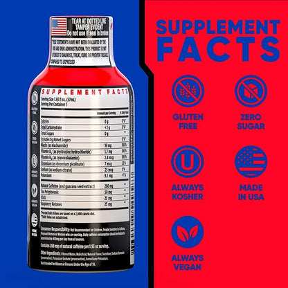 Vitamin Energy Burner+ Extra Strength Energy Shot Pomegranate Açaí 24 Pack, 260mg Natural Caffeine, 25mg Ketones, Green Tea, EGCG, Metabolism, Endurance, Zero Sugar, Gluten-Free, Vegan, 1.93 fl oz