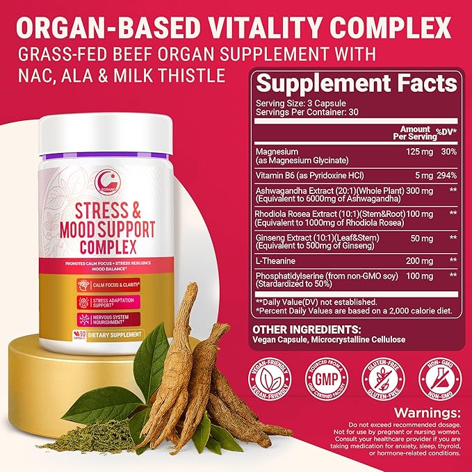 LEGRANO Cortisol Manager Supplements for Women & Men with Ashwagandha, L-Theanine, Magnesium Glycinate, Rhodiola, Ginseng – Cortisol Reducer & Adrenal Support – 90 Capsules – Calm, Focus, Balance