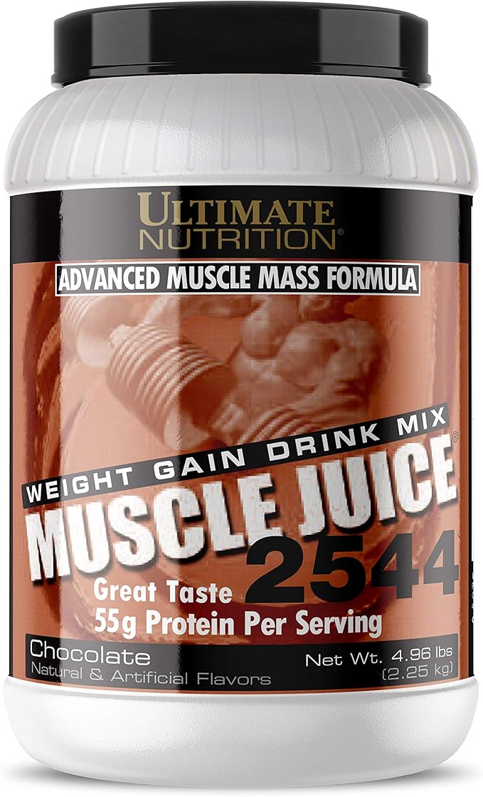 Ultimate Nutrition Muscle Juice, Weight Gain Drink Mix - Mass Gainer Workout Powder for Men & Women - Supplement for Lean Muscle Growth & Immune Support with 55g Protein - Chocolate, 4.96lb