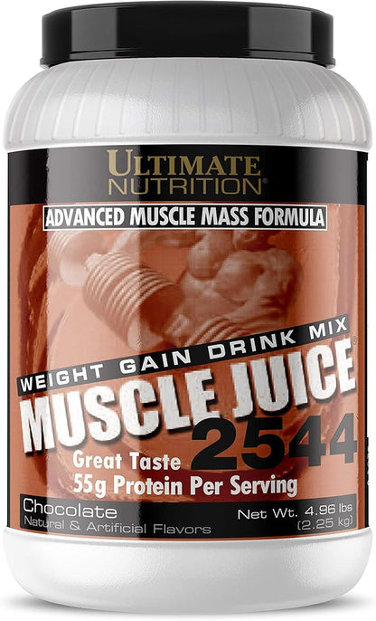 Ultimate Nutrition Muscle Juice, Weight Gain Drink Mix - Mass Gainer Workout Powder for Men & Women - Supplement for Lean Muscle Growth & Immune Support with 55g Protein - Chocolate, 4.96lb