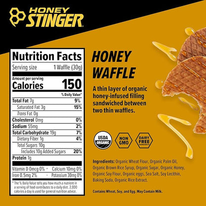 Honey Stinger Organic Energy Waffle Variety Pack of 18, 12 Honey Waffles and 6 Vanilla, Nutritious Stroopwafel Snack for Exercise, Endurance and Performance