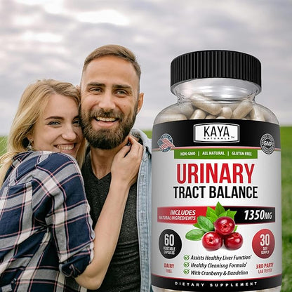Kaya Naturals - D-Mannose - Urinary Tract UT Cleanse & Bladder Health - Made with Cranberry, Hibiscus & Dandelion Root - D Mannose Capsules Cranberry Supplement - 60 Veggie Capsules