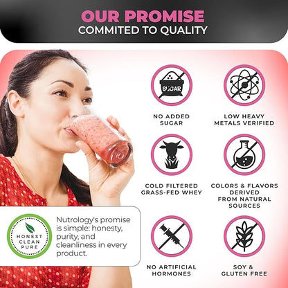 Nutrology TRIPACT Protein Powder - 7-in-1 Meal Replacement Shake with Grass Fed Whey Protein Powder, Pea, Rice, Greens for Muscle Recovery & Immunity, Superberry Flavor, 40 Servings