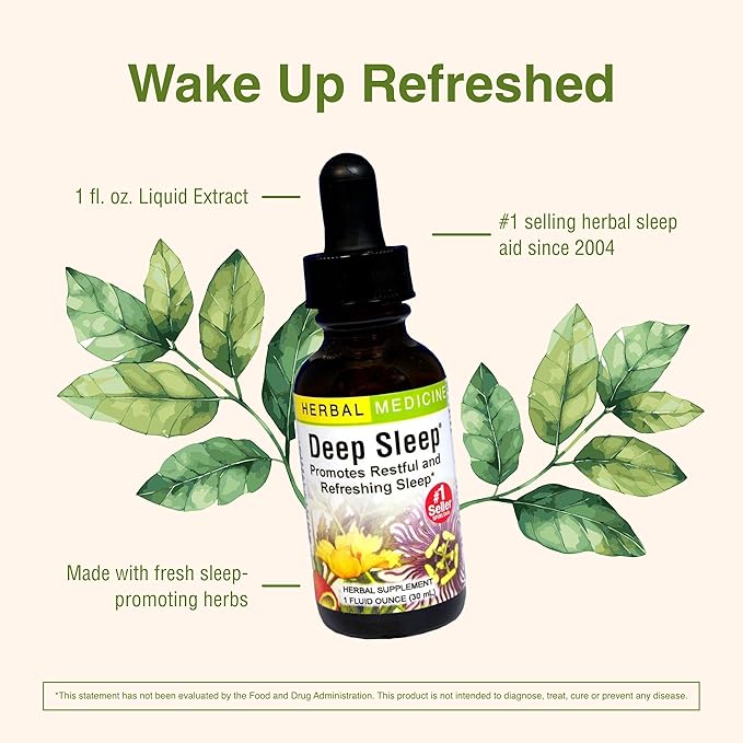 Herbs Etc. - Deep Sleep - Natural Herbal Supplement - Non-Habit Forming - 1 oz Liquid Extract (Contains Fresh Extracts of California Poppy, Valerian, Passionflower, Chamomile, Lemon Balm)