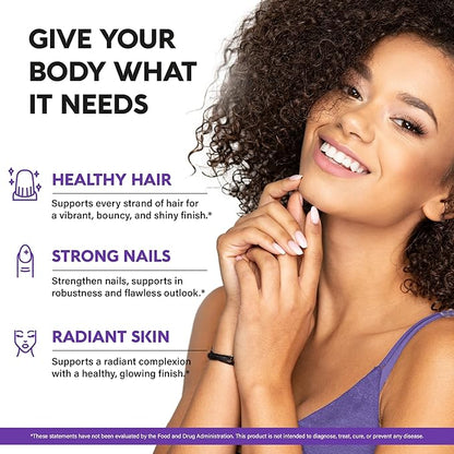 Liquid Biotin & Collagen 60,000 mcg - Vitamins for Hair Growth Support - Extra Strength Drops for Women & Men - Liquid Collagen Supplement - Strong Nails & Healthy Skin - Made in USA - 4 Fl Oz