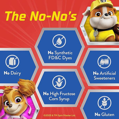 L’il Critters Paw Patrol Gummy Vites Daily Gummy Multivitamin for Kids, Vitamin C, D3 for Immune Support Cherry, Orange and Blueberry Flavors, 60 Gummies