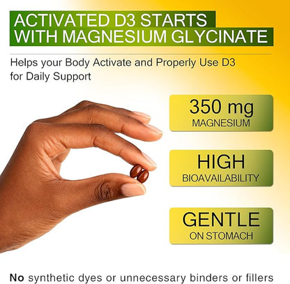 KEY ELEMENTS D3 K2 Vitamin 10,000 IU with Magnesium Glycinate 350mg, Zinc and Moringa - Bone & Immune Support - Vitamin D with K2 MK-7 200mcg - Non-GMO, Gluten-Free Softgels