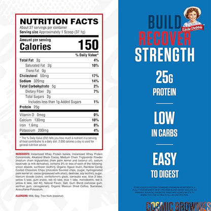 RYSE Loaded Protein Powder - Little Debbie Cosmic Brownie - 25g Whey Protein Isolate & Concentrate with Prebiotic Fiber & MCTs - Low Carb, Low Sugar, Digestive-Friendly - 20 Servings / 1.5 lb Tub