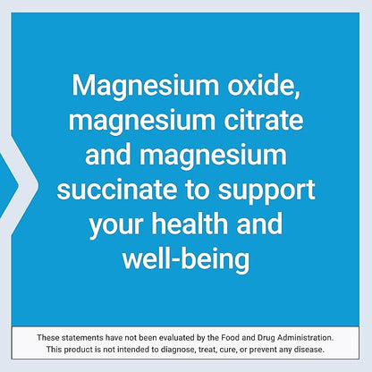 Life Extension Magnesium Caps, 500 mg, Magnesium Succinate, Heart Health, Healthy Bones, Metabolism Support - Pack of Two - 2 x 100 Vegetarian Capsules