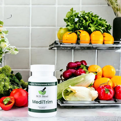 MediTrim Energy Supplements, Metabolism Booster, Supports Vitality, Satiety & Physique Goals, Smooth System Balance Green Coffee Bean, Apple Cider Vinegar, Hibiscus 90 Capsules (Pack of 1)
