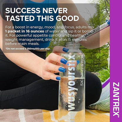 Zantrex SkinnyStix Berry Fusion GLP-1 Support Drink Mix, Energy & Metabolic Support Powder, Appetite Control, 15 Single-Serving Packets