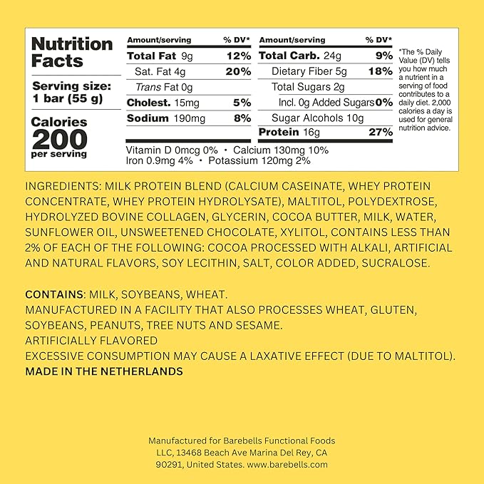 Barebells Soft Protein Bars Caramel Choco - 12 Count, 1.9oz Bars - Protein Snacks with 16g of High Protein - Fluffy Chocolate Protein Bar with 2g of Total Sugars - Soft Protein Snack & Breakfast Bars
