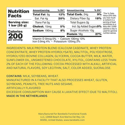 Barebells Soft Protein Bars Caramel Choco - 12 Count, 1.9oz Bars - Protein Snacks with 16g of High Protein - Fluffy Chocolate Protein Bar with 2g of Total Sugars - Soft Protein Snack & Breakfast Bars