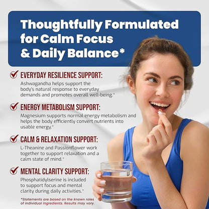 VEGATOT Organic Cortisol Wellness Complex 15-in-1 Formula with Magnesium Ashwagandha St. John's Wort Valerian Rhodiola Rosea Passionflower Chamomile