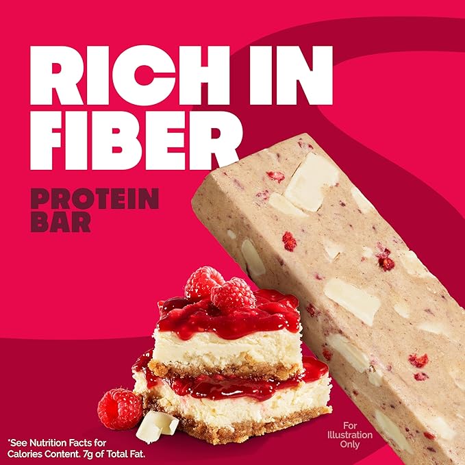 Quest Nutrition White Chocolate Raspberry Protein Bars, 20g Protein, 1g Sugar, 5g Net Carb, High Fiber, Gluten Free, Keto Friendly, 4 Count