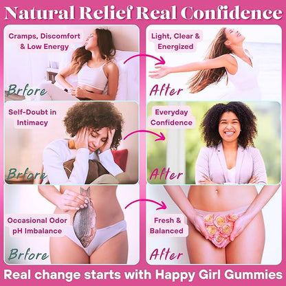 Dr. Lu Happy Girl Feminine Balance Gummies | Pineapple Gummies for Women pH Balance with Probiotics & Immune Support | Delicious & Naturally Flavored, Sugar-Free, Vegan - 60 Count