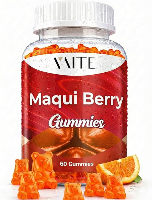 VAITE Maqui Berry Gummies 500mg – Antioxidant-Rich Vegan Supplement, Plant-Based Superfood Chewables for Daily Balance, 60 Easy to Take Servings, Non-GMO, Gluten & Soy Free, for Men & Women