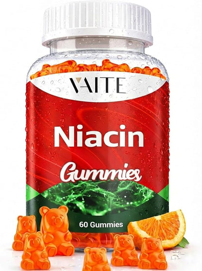 VAITE Niacin (Vitamin B3) 1000mg Supplement – Antioxidant & Energy Support, Nicotinic Acid for Nutrient Conversion & Skin Hydration, Sugar-Free, 60 Vegan Gummies, Non-GMO, Daily Chewable
