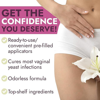 Terramed Just Think Comfort Yeast Infection Treatment for Women | Ph Balance for Women | Helps Relieve Itching & Irritation | Vaginal Aid for Inflammation, Dryness & Watery Discharge | 7 Count