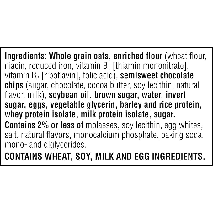 Nutri-Grain Power-Fulls Soft Baked Oat Bites, Protein Snacks, Whole Grain, Chocolate Chip (5 Boxes, 20 Pouches)