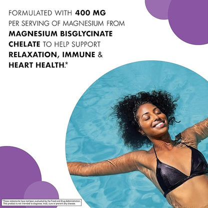 Bluebonnet Magnesium Glycinate, Energy Production*, Enzyme Function*, Non-GMO Certified by NSF, Vegan, Kosher Certified, Gluten-Free, Soy-Free, Dairy-Free, 60 Vegetable Capsules, 15 Servings