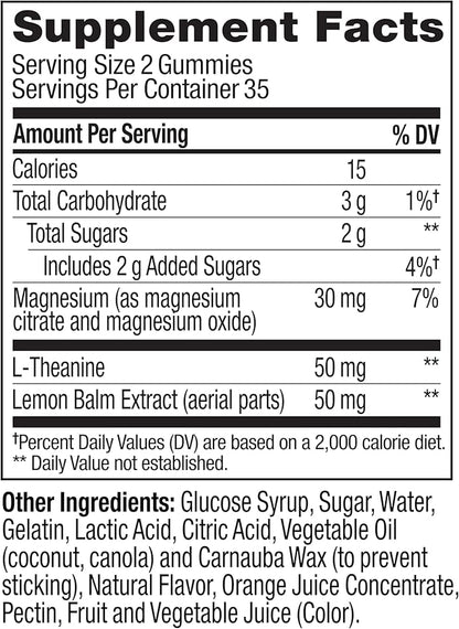 OLLY Kids Chillax Gummy, for a Calm and Relaxed Mood*, Magnesium, L-Theanine, Lemon Balm Extract, Chewable Supplement, Sherbet Flavored, 35 Day Supply - 70 Count (Packaging May Vary)