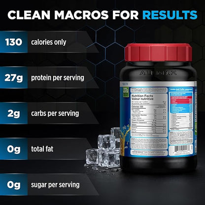 ALLMAX ISOFLEX Chiller Pure Whey Isolate Protein Powder – Gluten Free, Low Lactose, Sugar-Free – High-Protein, Clean, Keto-Friendly, Workout Supplement, Women and Men | Citrus Peach Sensation, 2lb