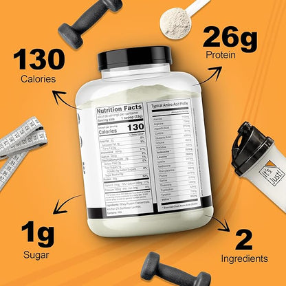 It's Just! - 100% Whey Protein Concentrate, Made in USA, Premium WPC-80, No Added Flavors or Artificial Sweeteners (5 Pound, Unflavored)
