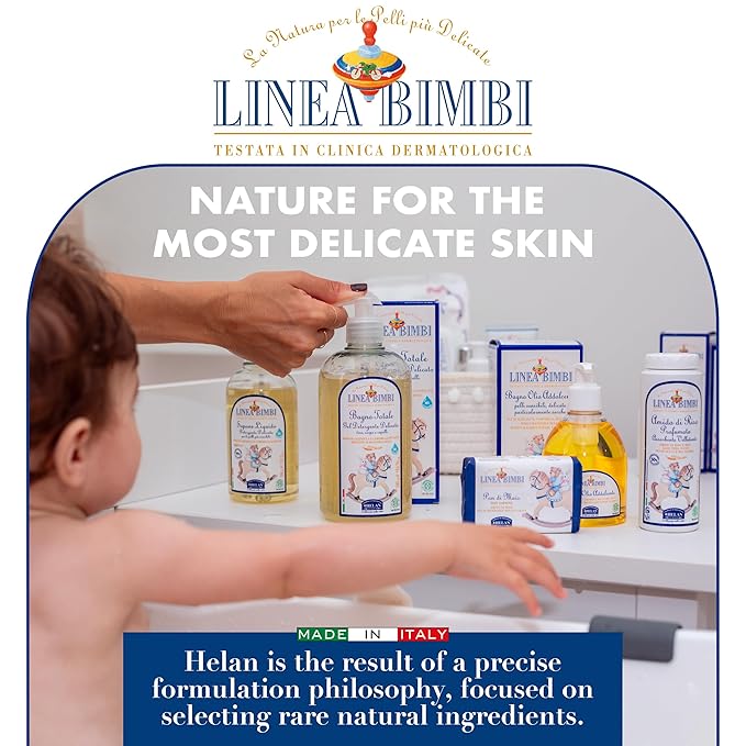 Helan Linea Bimbi Bio-Feminine Wash for Girls with Aloe Vera, Apricot & Chamomile Essential Oils-Microbiologically Tested Intimate Wash and Gentle Baby Intimate Cleanser-Made in Italy, 125ml 4.2 fl oz