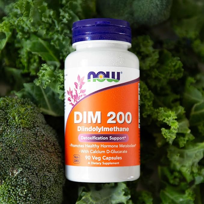 NOW Foods Supplements,DIM 200 (Diindolylmethane) with Calcium D-Glucarate,90 Veg Capsules,(Pack of 2)