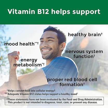 Nature Made Vitamin B12 Gummies 1000 mcg per serving, Dietary Supplement for Energy Metabolism Support, B12 Vitamins, 80 Gummy Vitamins, 40 Day Supply