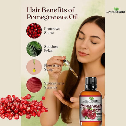 Pure Carrier and Essential Oils for Skin Care, Hair, Body Moisturizer for Face-Anti Aging Skin Care (Pomegranate Seed Oil Organic, 4oz)