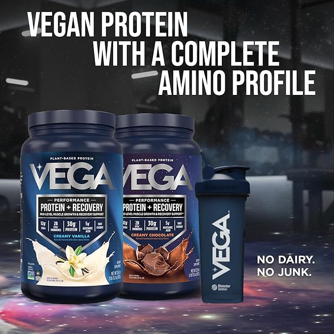 Vega Sport Premium Protein Powder + Recovery Bundle - Vanilla (20 servings) and Chocolate (19 servings) 30g Plant Based Protein, 5g BCAAs, Low Carb, Keto, Pea Protein for Women and Men