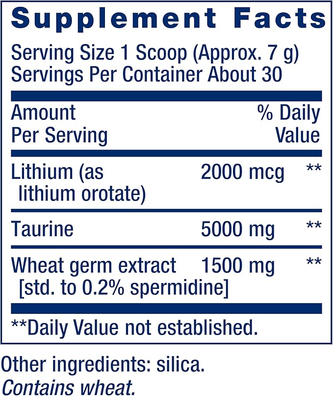 Life Extension Healthy Aging Powder, Healthy Aging Supplement, Heart Health, Brain Health, Exercise Performance, Taurine, Lithium, spermidine, Powder Blend, Non-GMO, Vegetarian, 30 Servings