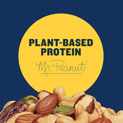 PLANTERS Deluxe Pistachio Mix, Party Snacks, Plant-Based Protein, 14.5 Oz Canister