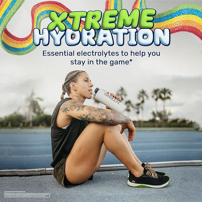 Xtend Original BCAA Powder, 7g BCAAs and 2.5g L-Glutamine for Muscle Recovery, Hydration, and Lean Muscle, Sugar Free Intra and Post Workout Drink, Airheads Xtreme Rainbow Berry, 30 Servings