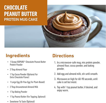 Isopure Low Carb 100% Pure Whey Isolate Protein Powder, Gluten Free, With Vitamins, Chocolate Peanut Butter, 25g Protein Per Serving, 3 Lbs, 40 Servings (Packaging May Vary)