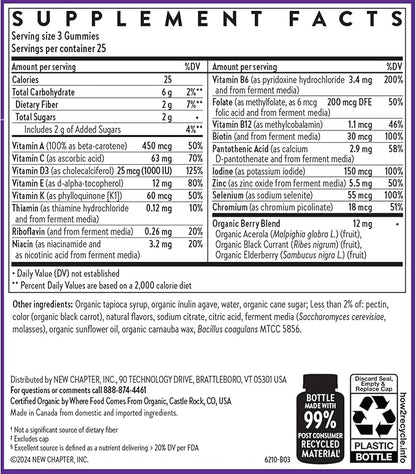 New Chapter Men’s Multivitamin Gummies, 57% Less Sugar, Men’s Gummy Vitamins with Vitamin C, D3 & Zinc, Non-GMO, Gluten Free, Berry-Citrus, 75ct