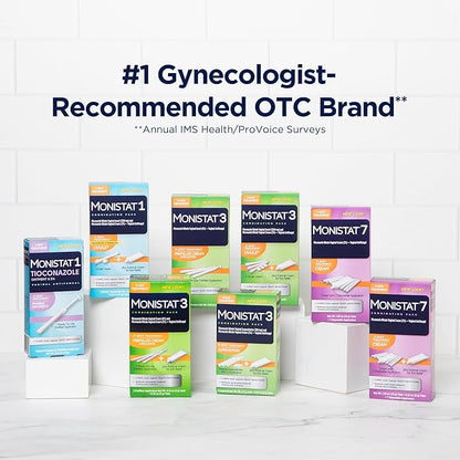 Monistat 3 Day Yeast Infection Treatment for Women, 3 Miconazole Ovule Inserts and External Monistat Anti-Itch Cream Bundle