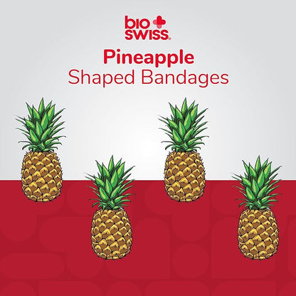 BioSwiss Bandages, Pineapple Shaped Self Adhesive Bandage Set, Latex Free, Sterile Wound Care, 50 Count