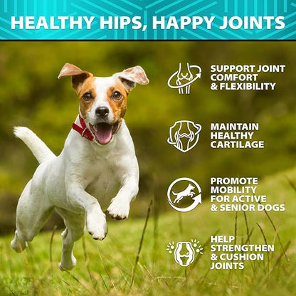 Glucosamine for Dogs - 30,000 mg per Pack - w/ Omega-3 Fish Oil, Chondroitin, MSM - Dog Glucosamine Chews - Hip and Joint Supplement for Mobility, Cartilage Health - Ideal for Senior Dogs - 120 Treats