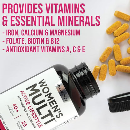 Rule 1 Proteins Women's Multi - Women's Daily Vitamins, Essential Minerals, Superfoods, and Botanical Extracts for Active Lifestyles and Wellness Support (60 Tablets, 30 Day Supply)