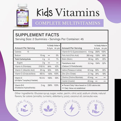 Salaam Nutritionals - Multivitamins, Multivitamins for Kids, Gummy Vitamins with 13 Essential Vitamins + Minerals, Bone and Immunity Support, 90 Count, 1 Pack