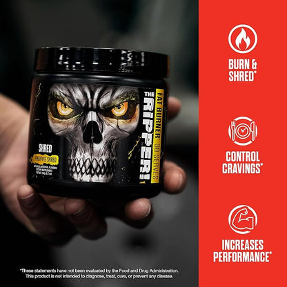 JNX SPORTS The Ripper! Fat Burner Pre Workout for Men & Women – Thermogenic Fat Burning Powder & Appetite Suppressant, Boost Energy & Endurance – Peach Mango, 30 Servings